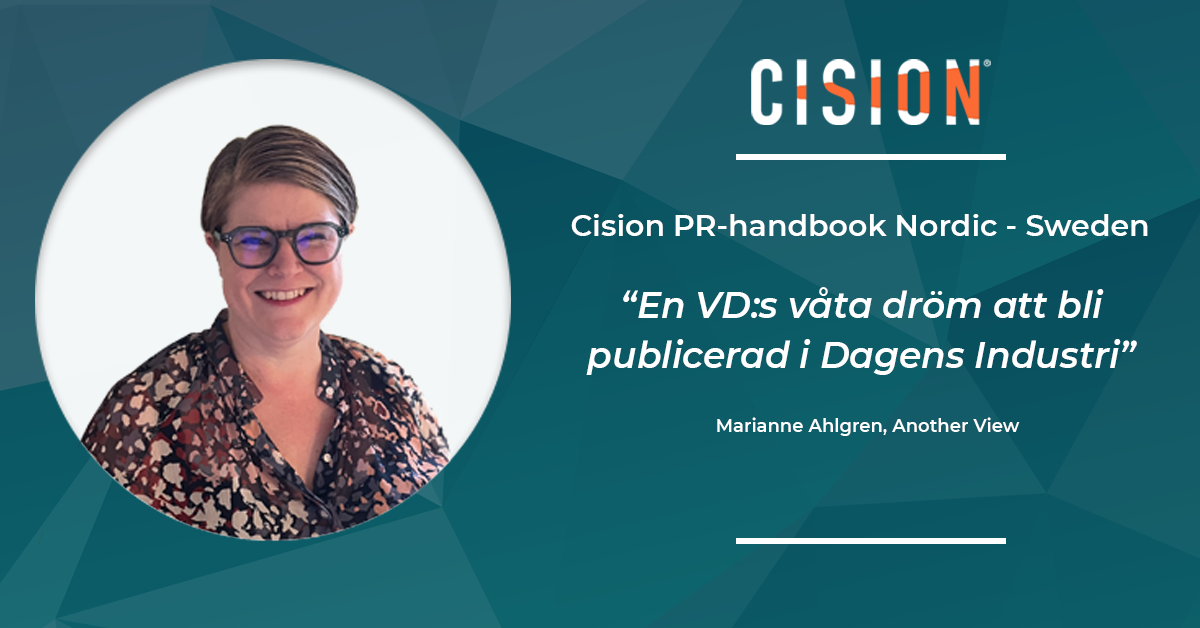 Cision PR-handbook Nordic - Sweden:  “En VD:s våta dröm att bli publicerad i Dagens Industri”