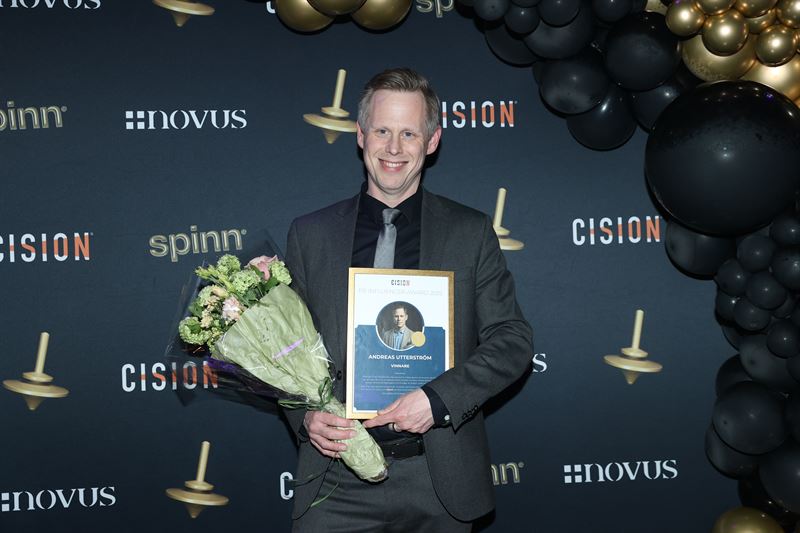 Andreas Utterström vinner "Cision PR Influencer Award 2025"